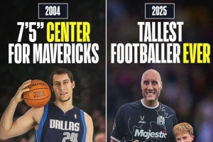 昔日NBA中锋转战足坛！身高2米26老将40岁迎来职业足球首秀