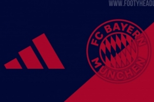 拜仁26-27赛季第三球衣回归海军蓝，配以红色标识与细节装饰。