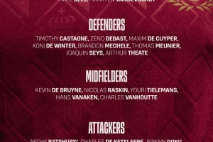 比利时公布9月世预赛大名单：库尔图瓦、德布劳内、多库在列