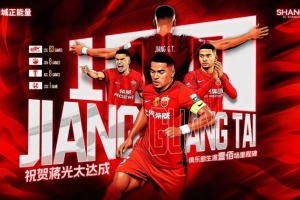 蒋光太迎来海港生涯第100场比赛。