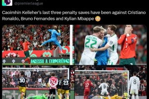 凯莱赫最近3次扑点对手：C罗、B费、姆巴佩，全是硬茬！