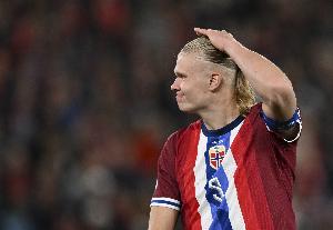 哈兰德为挪威攻入50球，有望刷新阿里代伊的国家队百球最快纪录。