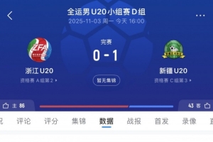 浙江U20队主帅：期盼下场能如新疆队般，有勇气迎战山东队