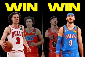 美媒称，雷霆与公牛达成吉迪单换卡鲁索的交易，如今双方分列东西部第一，证明这是一笔双赢的交易。