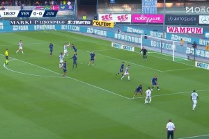 罗本式进球！小孔塞桑右路内切贴地斩破门！尤文1-0领先维罗纳！