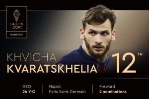 2025年金球奖排名第12位！克瓦拉茨赫利亚，第二次获得提名