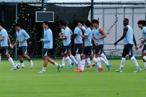 申花备战亚冠小组赛第2轮，阿马杜参与合练，米内罗和谢鹏飞缺席